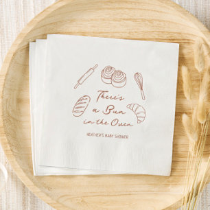 Bun in the Oven Bakkerij Brood Baby Shower Servet