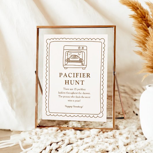 Bun in the Oven Pacifier Hunt Game Sign Poster