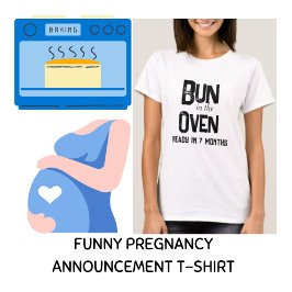 Bun in the Oven Ready in 7 maanden zwangerschap T-shirt
