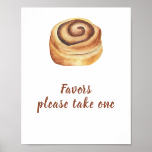 Bun kaneel baby shower gunsten poster