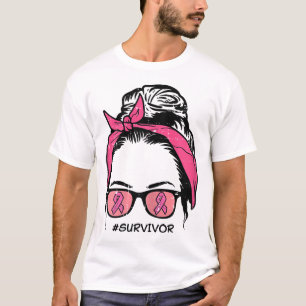 Bun Pink Ribbon Overlevende Borstkanker Bewustzijn T-shirt