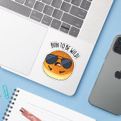 Bun to be wild grappig eten woordspeling sticker (Laptop met iPhone)