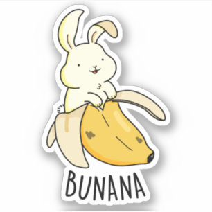 Bunana Funny Bunny in een bananenun Sticker