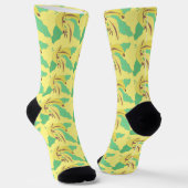 Bunch Banana fruitgroen Pattern Blue Sokken (Gebogen)