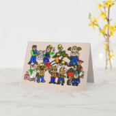 Bunch Blue Collar Workers Labor Day Card Kaart