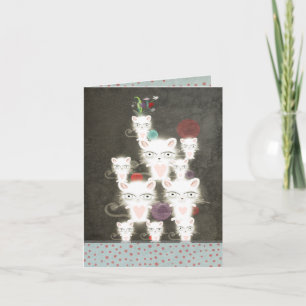 Bunch de chats carte drôle Sympathie jolies saluta