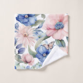 Bunch de fleurs rose et bleu classique (Gant de toilette)