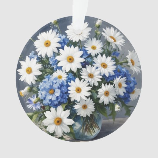 Bunch of Flowers Elegant Daisies Waterverf Ornament (voorkant)