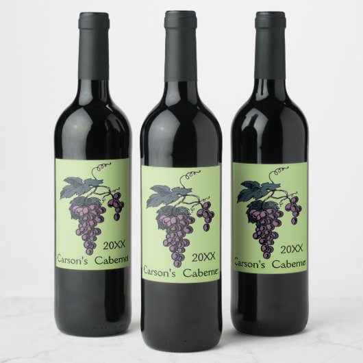 Bunch of Grapes Design Wine Label Wijn Etiket (Flessen)