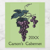 Bunch of Grapes Design Wine Label Wijn Etiket (Enkel label)