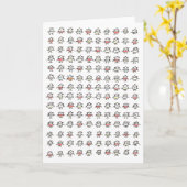 Bunch of Tiny Cartoon Funny Characters Kaart (Gele Bloem)