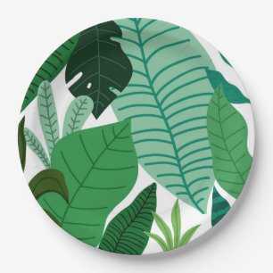 Bunch of Tropical Leaves Garden Theme Party Papieren Bordje