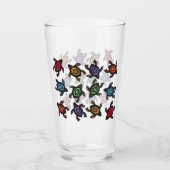 Bunch van abstracte zwarte schildpadden schelpen i glas (Voorkant)