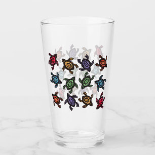 Bunch van abstracte zwarte schildpadden schelpen i glas