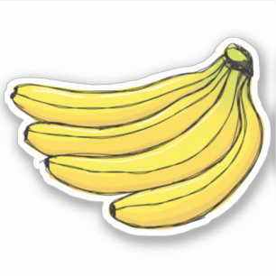 Bunch van bananen doodle tekening sticker