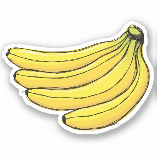 Bunch van bananen doodle tekening sticker (Voorkant)