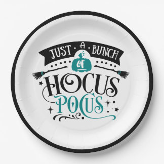 Bunch van Hocus Pocus Halloween Typografie BLAUWGR Papieren Bordje