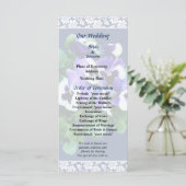 Bunch van Paarse en witte pansies bruiloft program Programma (Staand voorkant)