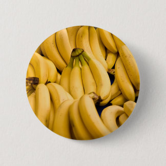 Bunch van rijpe bananen ronde button 5,7 cm