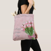 Bunch van Roze Tulpen moederdag Canvas tas (Dichtbij)