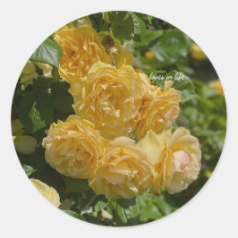 Bunch van Yellow Garden Rozen Ronde Sticker