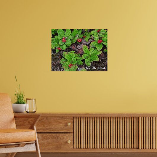 Bunchberry met bessen poster (Woonkamer 2)