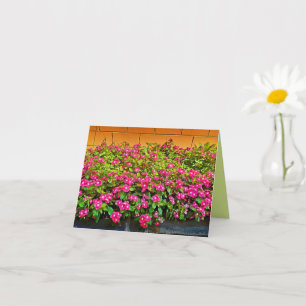 Bunches van roze bloemen - Blank Kaart