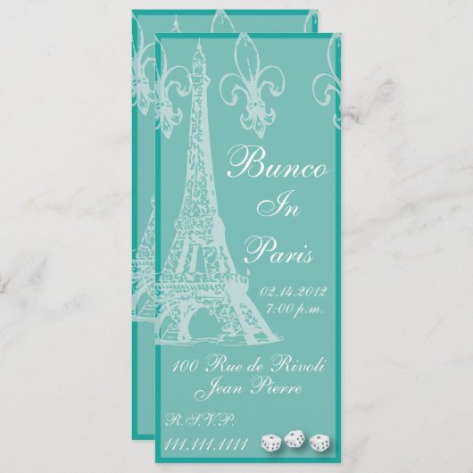 Bunco À Paris Invitation De Artinspashed (Devant / Derrière)