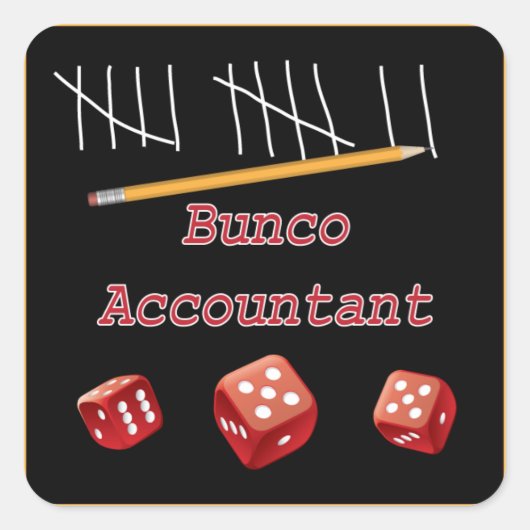Bunco Accountant Vierkante Sticker (Voorkant)