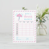Bunco April Showers carte de pointage recto verso (Debout devant)
