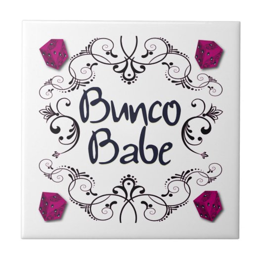 Bunco Babe met Swirls Tegeltje (Voorkant)