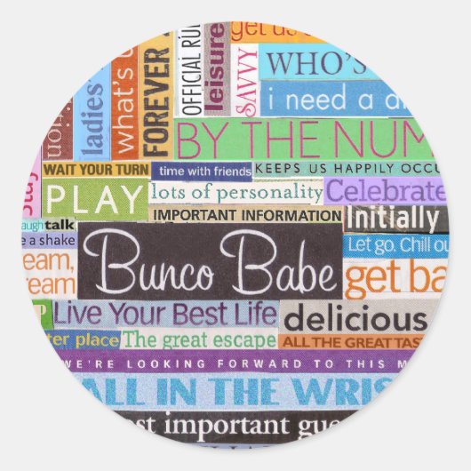 Bunco Babe Ronde Sticker (Voorkant)