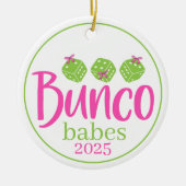 Bunco Babes Christmas Preppy Coquette Custom Gift Keramisch Ornament (Voorkant)