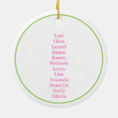 Bunco Babes Christmas Preppy Coquette Custom Gift Keramisch Ornament (Achterkant)