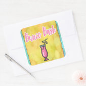 Bunco Bash Pink Drink Vierkante Sticker (Envelop)