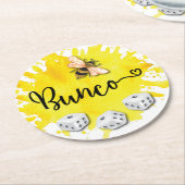 Bunco Bee Dice Ronde Kartonnen Onderzetter (Gebogen)