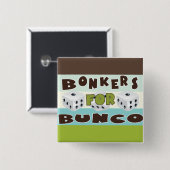 bunco bonkers vierkante button 5,1 cm (Voorkant /achterkant)