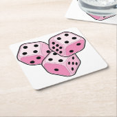 Bunco Breast Cancer Vierkante Kartonnen Onderzetter (Schuin)