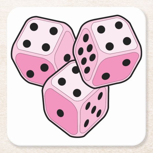 Bunco Breast Cancer Vierkante Kartonnen Onderzetter (Voorkant)
