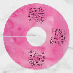Bunco Bunko Dice Girls Night Out Pink Fun Wijnglaslabel
