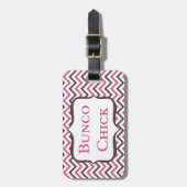 Bunco Chick met Chevron Design Bagagelabel (Voorkant verticaal)