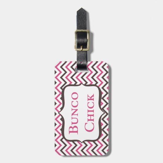 Bunco Chick met Chevron Design Bagagelabel (Voorkant verticaal)
