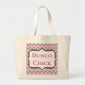 Bunco Chick met Chevron Design Grote Tote Bag (Voorkant)