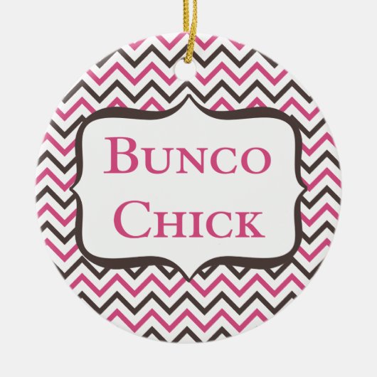 Bunco Chick met Chevron Design Keramisch Ornament (Voorkant)