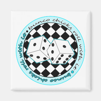 Bunco Chicks Roll with it - Blue Magneet