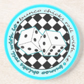 Bunco Chicks Roll with it - Blue Zandsteen Onderzetter (Voorkant)