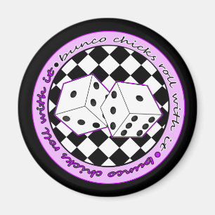 Bunco Chicks Roll with it - Paars Magneet