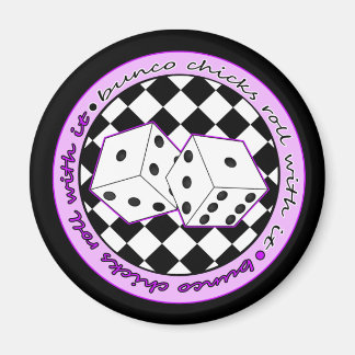 Bunco Chicks Roll with it - Paars Magneet