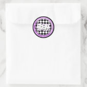 Bunco Chicks Roll with it - Paars Ronde Sticker (Tas)
