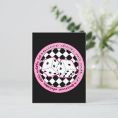 Bunco Chicks Roll with it - roze Briefkaart (Staand voorkant)